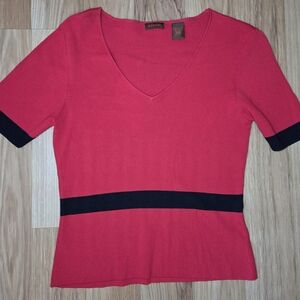 Multicolored Fitted Ribbed Short Sleeve Tee Size 2/M